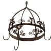 Vintage French Black Rusty Metal Ceiling Hanging Kitchen Rack Hooks Hanger Display Saucepan Tools DAMAGED circa 1990's / EVE