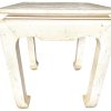 Vintage Chinese Table Off White Cream Wooden Table Side Stand Display Rest Plinth Ornate Regal Prop Tabouret c1960-70's / EVE
