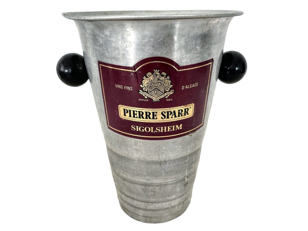 Vintage French Silver Metal Pierre Sparr Sigolsheim Champagne Wine Ice Bucket Cooler Display Stand Pot Handled c1980-90’s / EVE