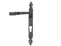 Vintage French Ornate Pewter Grey Metal Coloured Door Handle Plate Interior Decor Hardware circa 1980-1990's / EVE