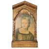 Vintage Italian Florentine Florence Fra Angelico Madonna Halo Mary Print In Ornate Golden Frame Print Gold Painted Frame circa 1950's / EVE