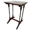 Vintage French Wooden Brown Varnished Wood Small Medium Side Table Stand Display Rest Plinth Furniture Classical Style c1950-60's / EVE