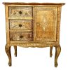 Vintage Italian Florentine Florence Gold Balsa Wood Ornately Decorated Small Side Table Cupboard Chest Of Drawers Stand c1950-60's / EVE