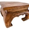 Vintage Thai Small Table Heavy Stand Step Plinth Wooden Wood Chair Seat Side Flower Pot Display Ornate Substantial Tabouret c1980's / EVE