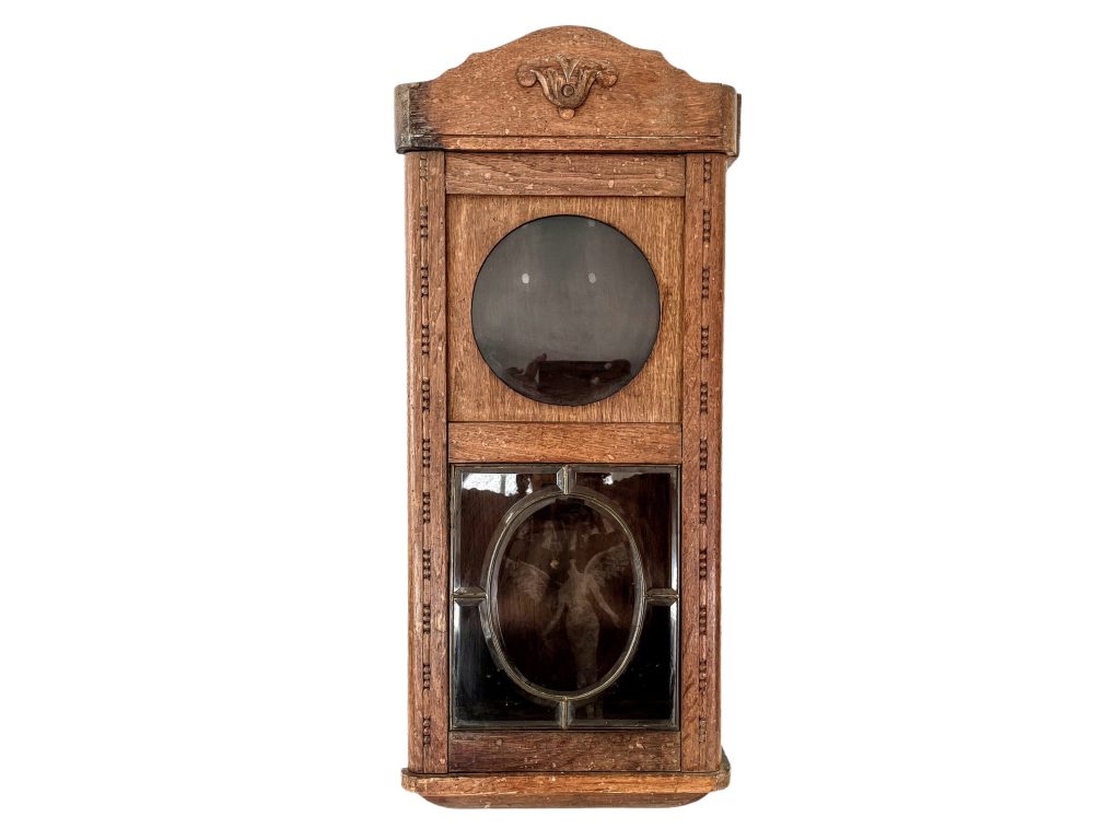 Vintage French Clock Case Top Display Cabinet collections curio oddity unusual presentation wood glass window circa 1930’s / EVE