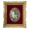 Vintage French Lady On Swing Frogonard Inspired Painting Framed In an Ornately Shaped Gold Painted Frame Wall Decor c1950-60's / EVE