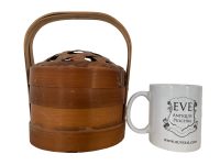 Alternative view of Vintage French Bent Wood Metal Pot Lined Vase Ornament Pot Flower Display Container c1950-60's / EVE