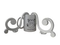 Alternative view of Vintage French White Metal Coat Hangers Wall Bracket Hook Hanging Hanger Pair circa 1990-00's / EVE