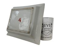 Alternative view of Vintage Square Plate French Chinese Theme Flowers Bowl Dish Platter Ceramic Aqua Green White Serving Plate c1950-60's / EVE