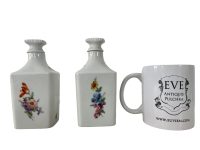 Alternative view of Vintage French Limoges Limosanit Chapus Freres White Blue Lidded Pot Ceramic Serving Display Traditional Storage DAMAGED c1950-60's / EVE