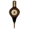Vintage Wooden Bellow Shaped Wall Hanging Fireplace Thermometer Temperature Barometer circa 1960-70's / EVE