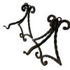 Vintage French Black Iron Rusty Small Planter Hook Hanging Hanger Pair Cast circa 1960-70's / EVE