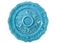 Antique French Blue Milk Glass Plate Platter Stand Trivet Display Ceremony Display c1910-20's / EVE