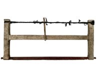 Vintage French Large Wood Saw Woodsaw One Man Lumberjack Decorative Rustic Lodge Wall Decor Man Cave circa 1940-50's / EVE