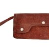Vintage French Leather Hide Document Money Pouch Wallet Bag Case Wrist Strap circa 1960-70's / EVE