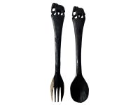 Vintage African Elephant Cutlery Spoon Fork Primitive Art Carving Sculpture Wooden Wood Ornament circa 1990-00's / EVE