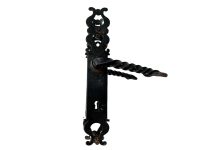 Vintage French Door Pull Pulls Handles Handle Black Twisted Iron circa 1980-90's / EVE