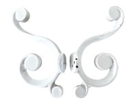Vintage French White Metal Coat Hangers Wall Bracket Hook Hanging Hanger Pair circa 1990-00's / EVE