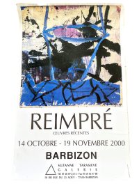 Vintage French Reimpre Galerie Barbizon Gallery Original Exhibition Poster Wall Decor Painting Display Artwork c2000 / EVE