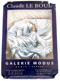 Vintage French Philippe Gautier Galerie Vendome Gallery Original Exhibition Poster Wall Decor Painting Display Artwork c1996 / EVE