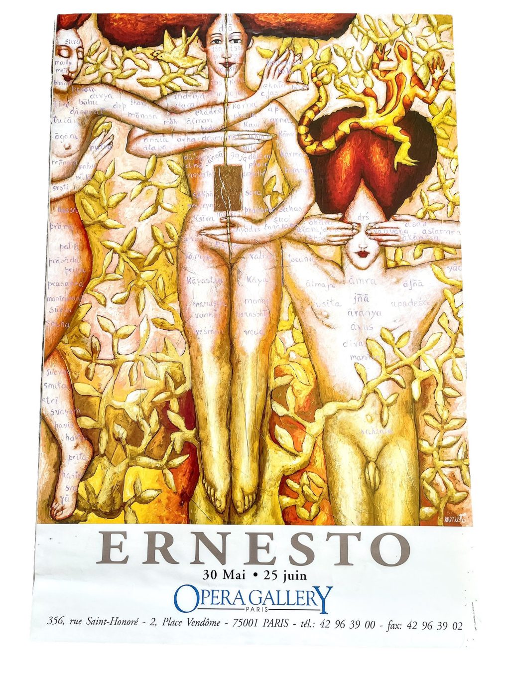 Vintage French Ernesto Opera Gallerie Paris Gallery Original Exhibition Poster Wall Decor Painting Display Artwork c1990’s / EVE