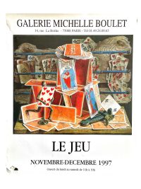 Vintage French Le Jeu Galerie Michelle Boulet Gallery Original Exhibition Poster Wall Decor Painting Display Artwork c1997 / EVE 3
