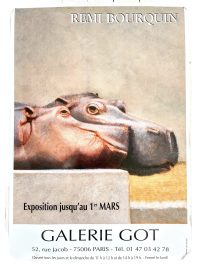 Vintage French Remi Bourquin Galerie Got Paris Gallery Original Exhibition Poster Wall Decor Painting Display Display c1990's / EVE