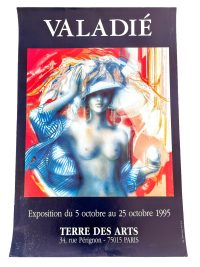 Vintage French Valadie Galerie Terre Des Arts Paris Gallery Original Exhibition Poster Wall Decor Painting Display Artwork c1995 / EVE