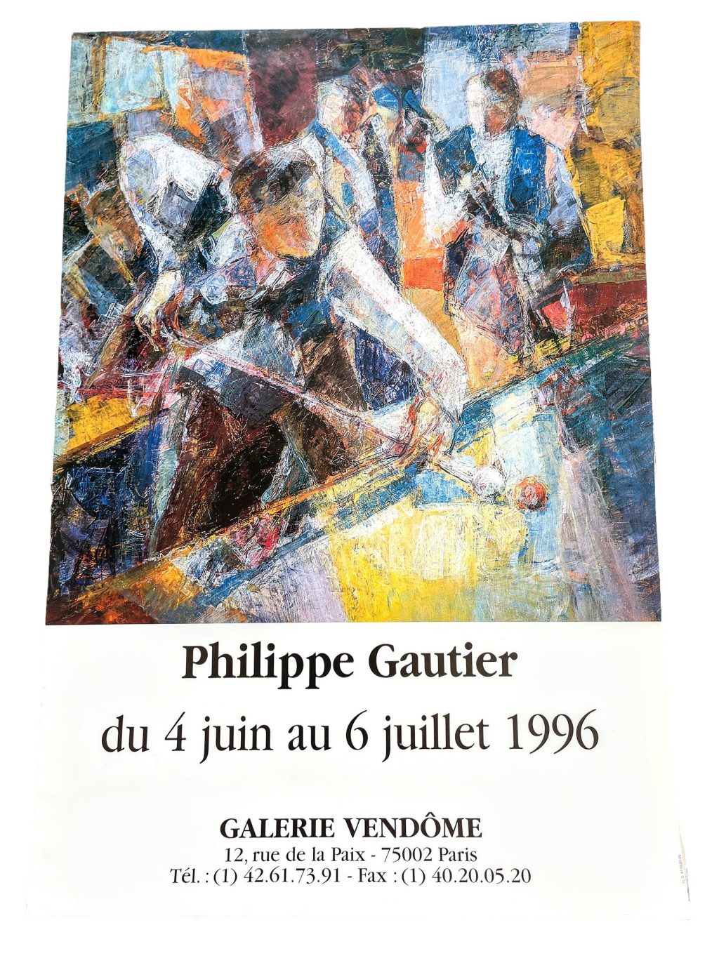 Vintage French Philippe Gautier Galerie Vendome Gallery Original Exhibition Poster Wall Decor Painting Display Artwork c1996 / EVE