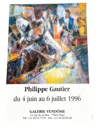 Vintage French Philippe Gautier Galerie Vendome Gallery Original Exhibition Poster Wall Decor Painting Display Artwork c1996 / EVE 5