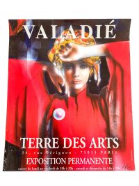 Vintage French Valadie Galerie Terre Des Arts Paris Gallery Original Exhibition Poster Wall Decor Painting Display Artwork c1990's / EVE