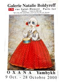 Vintage French Oxana Yambykh Galerie Natalie Boldyreff Paris Gallery Original Exhibition Poster Wall Decor Painting Display c2000 / EVE