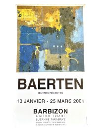 Vintage French Baerten Galerie Triade Barbizon Gallery Original Exhibition Poster Wall Decor Painting Display Artwork c2001 / EVE