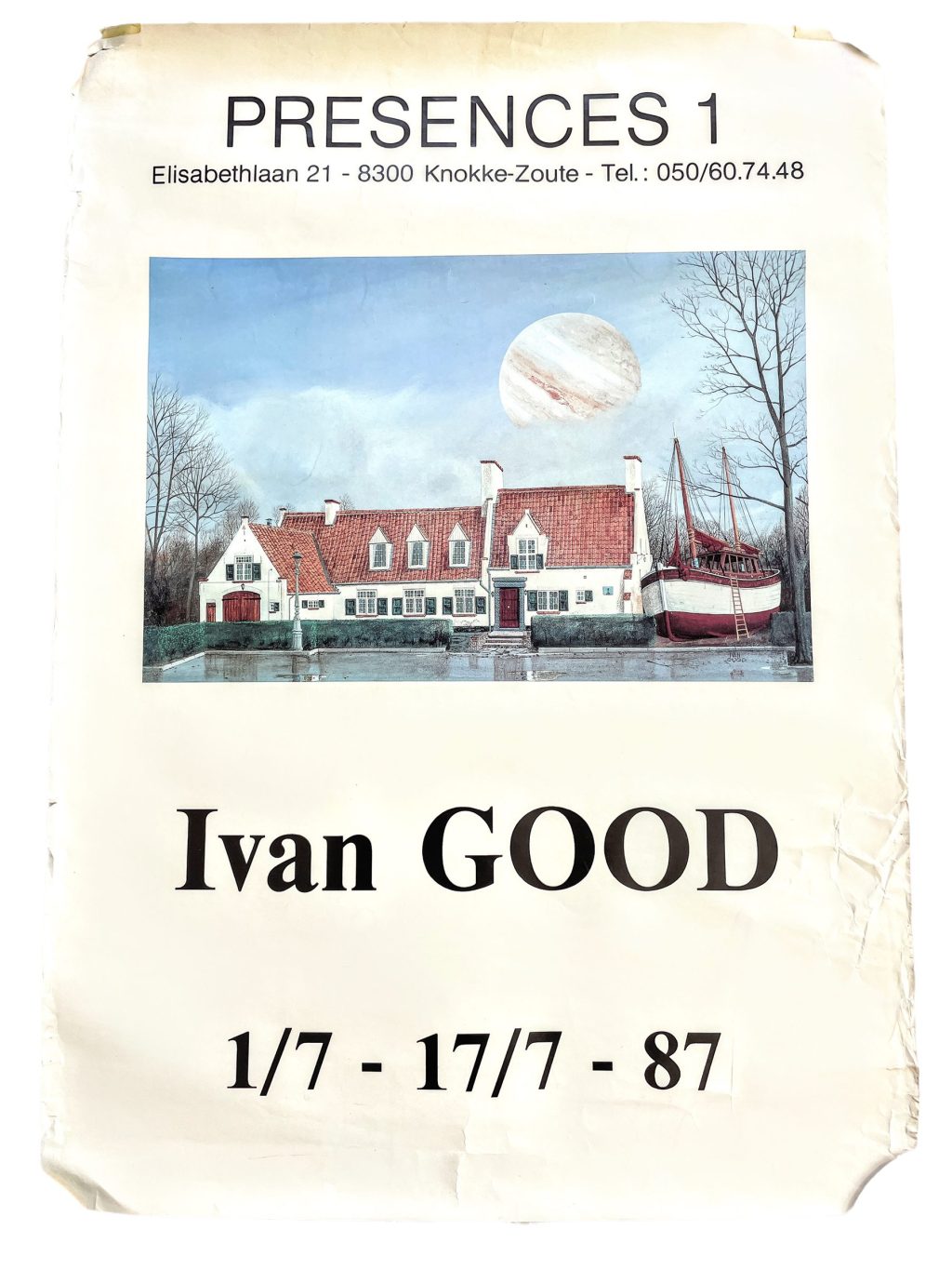 Vintage Dutch Expo Ivan Good Presences 1 Art Gallery Original Exhibition Poster Wall Decor Painting Display c1987 / EVE