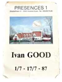 Vintage Dutch Expo Ivan Good Presences 1 Art Gallery Original Exhibition Poster Wall Decor Painting Display c1987 / EVE