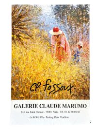 Vintage French CP Fossoux Galerie Claude Marumo Paris Gallery Original Exhibition Poster Wall Decor Painting Display Artwork c1990’s / EVE 5
