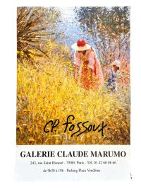 Vintage French CP Fossoux Galerie Claude Marumo Paris Gallery Original Exhibition Poster Wall Decor Painting Display Artwork c1990's / EVE