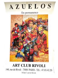 Vintage French Azuelos Galerie Rivoli Paris Gallery Original Exhibition Poster Wall Decor Painting c1997 / EVE 3