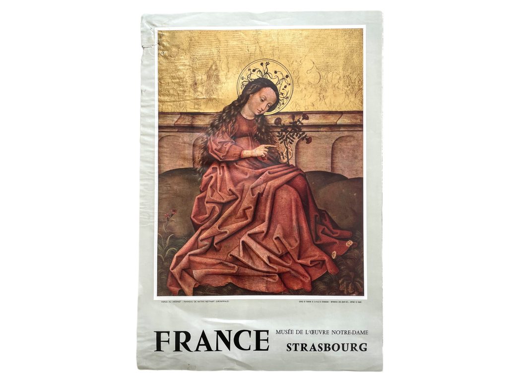 Vintage French Strasbourg Musee De Loeuvre Notre Dame Original Museum Poster Wall Decor France Normandy c1980-90’s / EVE