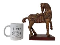 Alternative view of Vintage Chinese Wooden Wood Carved Foo Horse Ornament Home Decor China Asian Decoration Decorative Red Gold circa 1970-80's / EVE