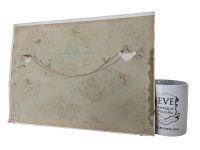 Alternative view of Vintage French AM Hubert River Bridge Estuary Sea Sailing Boat Seaside Acrylic Painting On Hardboard Wall Decor c1940-50's / EVE