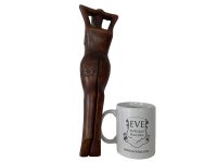 Alternative view of Vintage South Pacific Oceania Polynesian Inspired Wooden Lady Legs Nutcracker Ornament Decor Carving Sculpture Wood Art c1960-70's / EVE