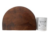 Alternative view of Vintage Stool French Wooden Wood Milking Chair Seat Kitchen Table Farm D Shaped Seat Plant Rest Stand Plinth Tabouret c1950-60's / EVE