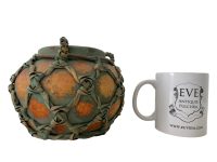 Alternative view of Vintage Philipino Clay Pot With Wooden Knotted Details Green Washed Serving Storage Plant Bowl Basket Dish Rustic Rural c1990's / EVE