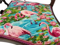 Alternative view of Antique English Corner Chair Inlaid Walnut Newly Upholstered Flamingo Material Wooden Brown Wood Work Rest Seating c1910's / EVE