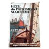 Vintage French Fete Du Patrimoine Maritime Sailing Boating Exhibition Regatta Original Poster Wall Decor France c1983 / EVE