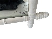 Alternative view of Antique French Wooden Wood Bamboo Look White Painted Wall Hanging Mirror Wood Glass Decorative Bathroom Cloakroom Hallway c1910-20's / EVE