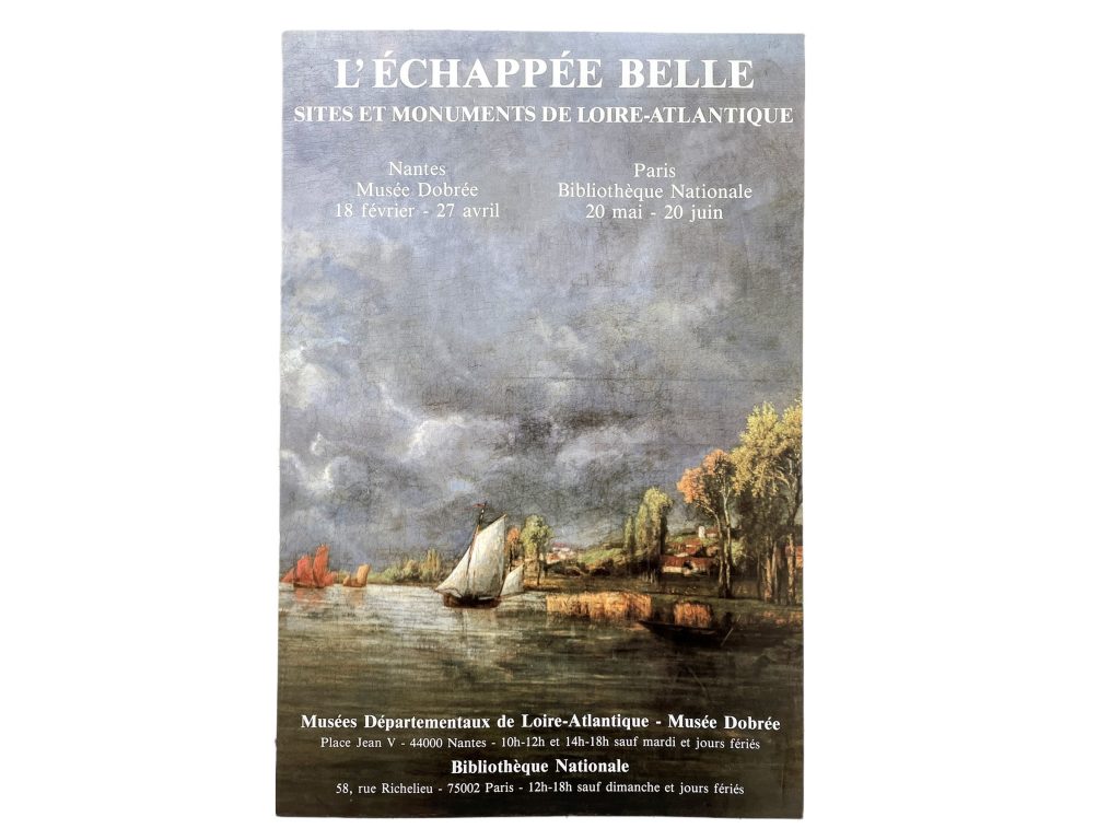 Vintage French L’Echappee Belle Art Exhibition Original Advertising Museum Gallery Poster Wall Decor France Normandy c1980-90’s / EVE