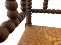 Alternative view of Vintage French Brown Wood Wooden Woven Strung Corner Chair Stool Display Stand circa 1940-50's / EVE