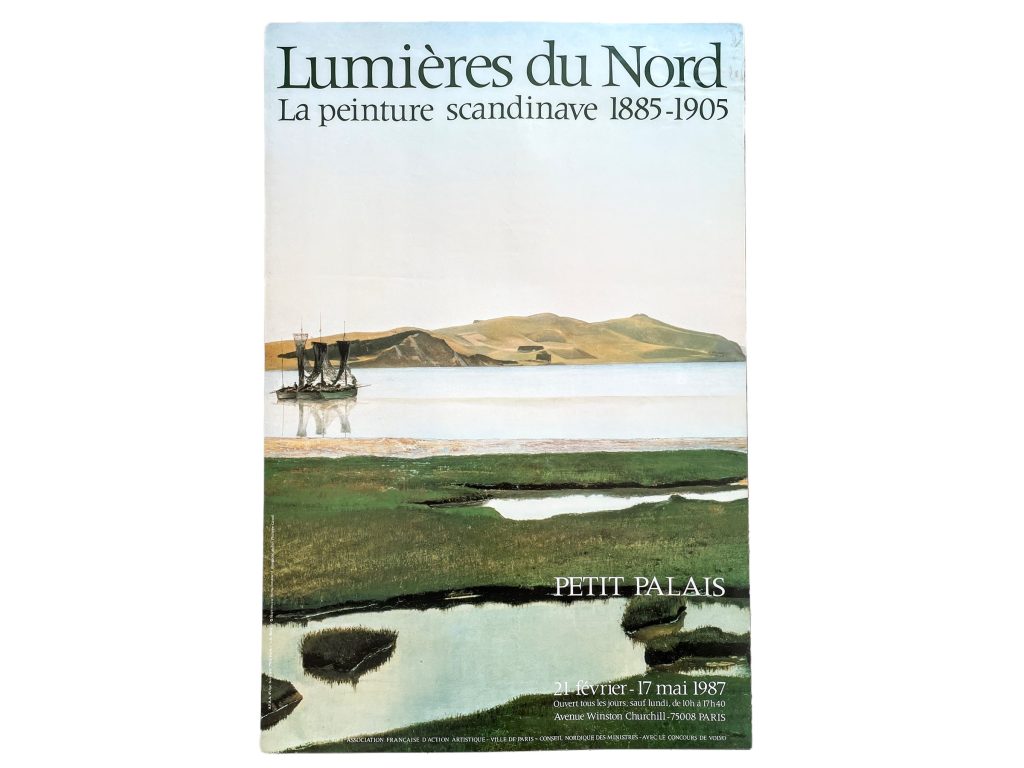 Vintage French Lumieres Du Nord Scandinavian Paintings Art Exhibition Original Advertising Museum Gallery Poster Wall Decor c1980-90’s / EVE